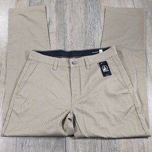 Volcom Pants Jeans Mens 33x31 Khaki Chino Straight Leg Modern Fit Pockets NWT